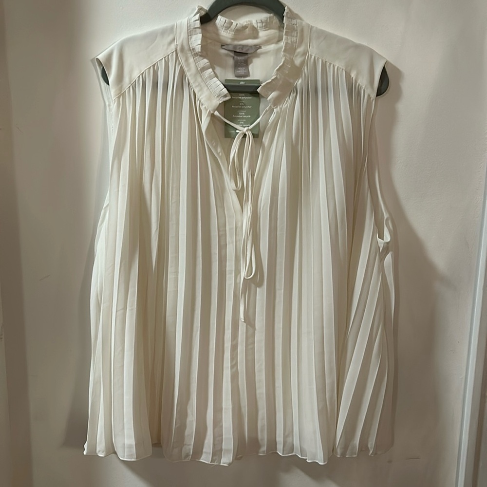 H&M | XXL SHORT SLEEVE PLEATED BLOUSE NWT
